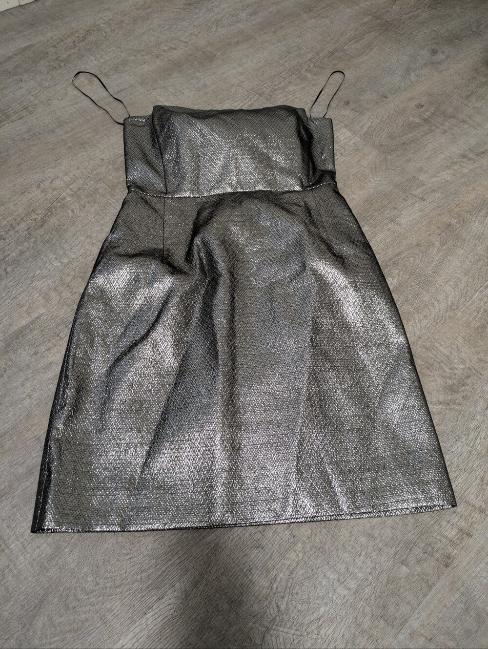 NWT Claudie Pierlot Renoir Silver Bustier Mini Dress Size 36